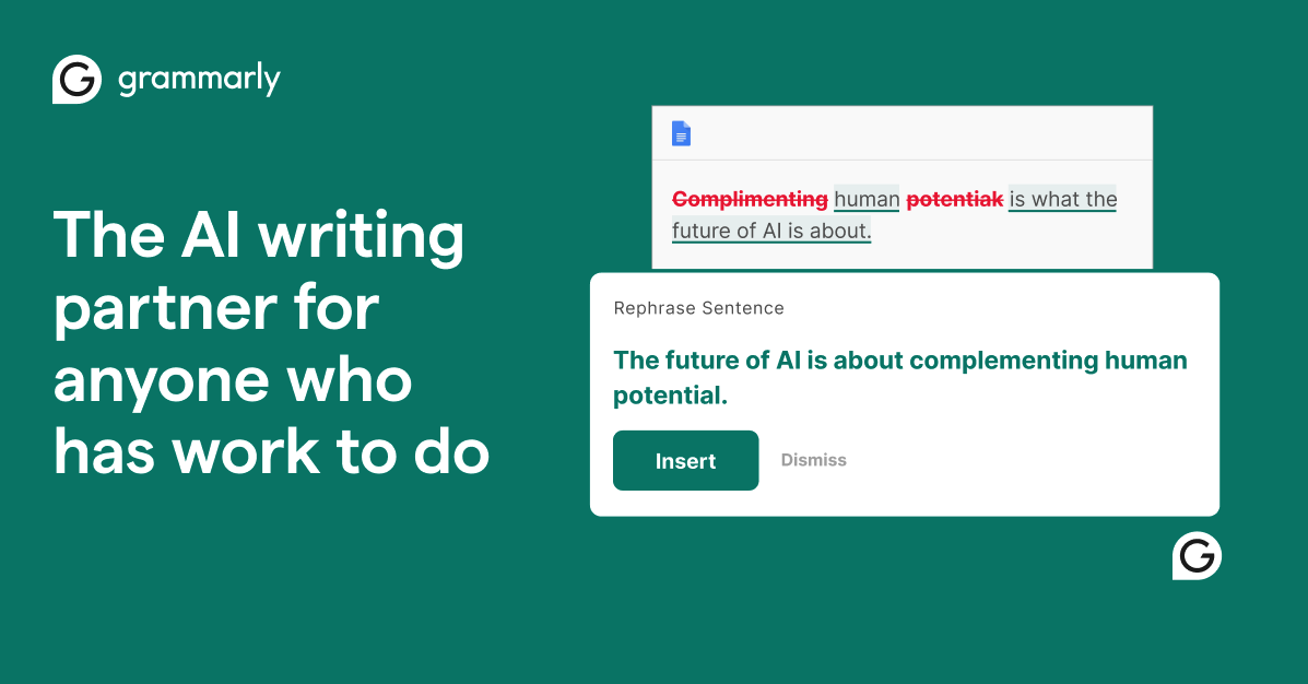 Grammarly website preview
