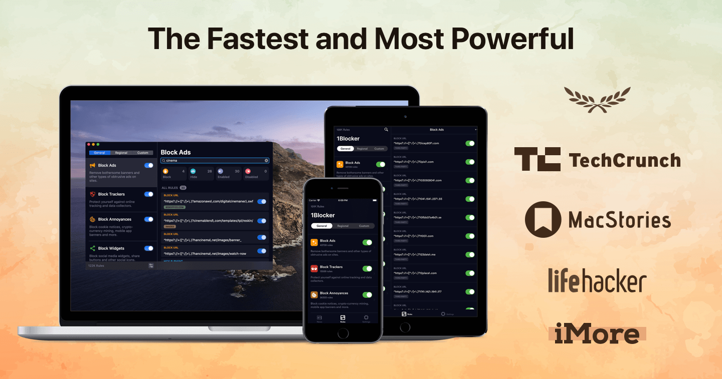 1Blocker website preview